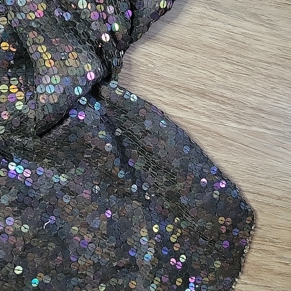 NWT Vintage Cee Cee Black Silk Sequin & Beaded High Rise Shorts Retro India MD - Picture 7 of 15